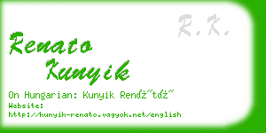 renato kunyik business card